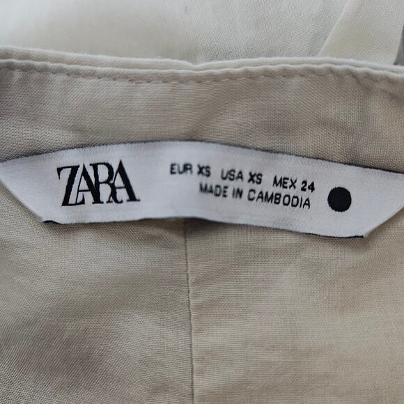 Zara ZW Collection Creased Dress Belt Sz Xsmall Beige Minimalist Midi Versatile - Picture 9 of 10